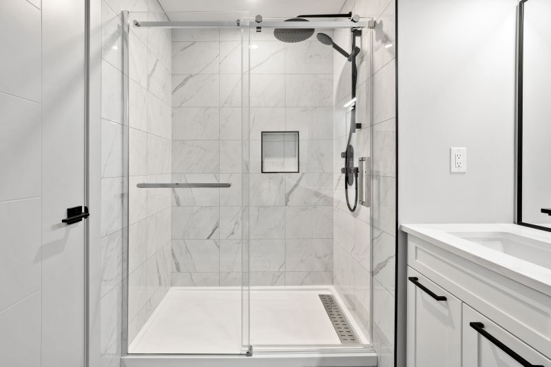 Contemporary Shower with Clear Glass